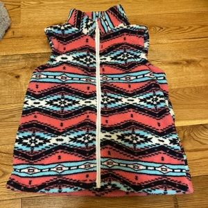 Fluffy Aztec print vest